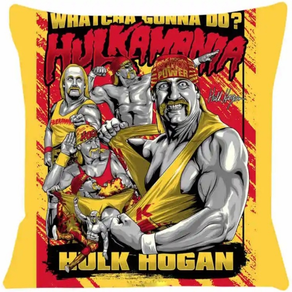WWE Hulk Hogan 17" x 17" Pillow 🏆  NEW 🔥 WrestleMania Hulkamania Hulkster